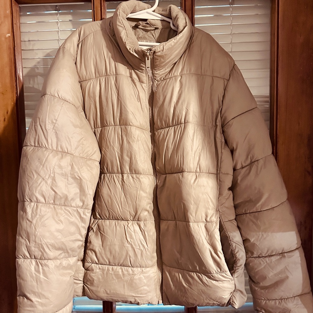 Women's Tan Puffer Jacket